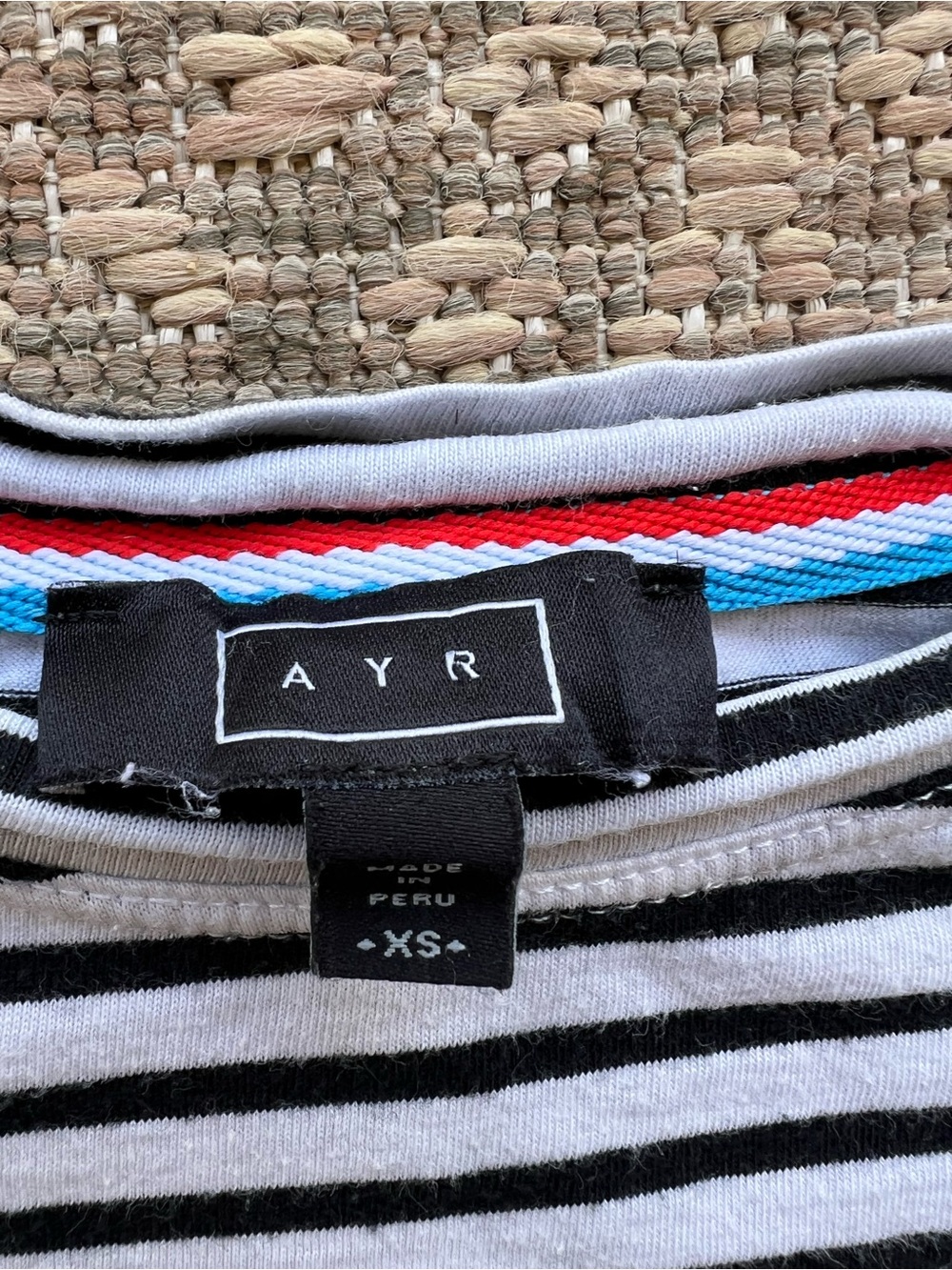 AYR The French Fry Shirt Black White Striped Button Down Womens XS‎ - Picture 8 of 11